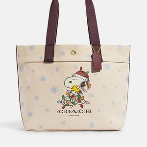 NWT Coach Christmas Snoopy Tote